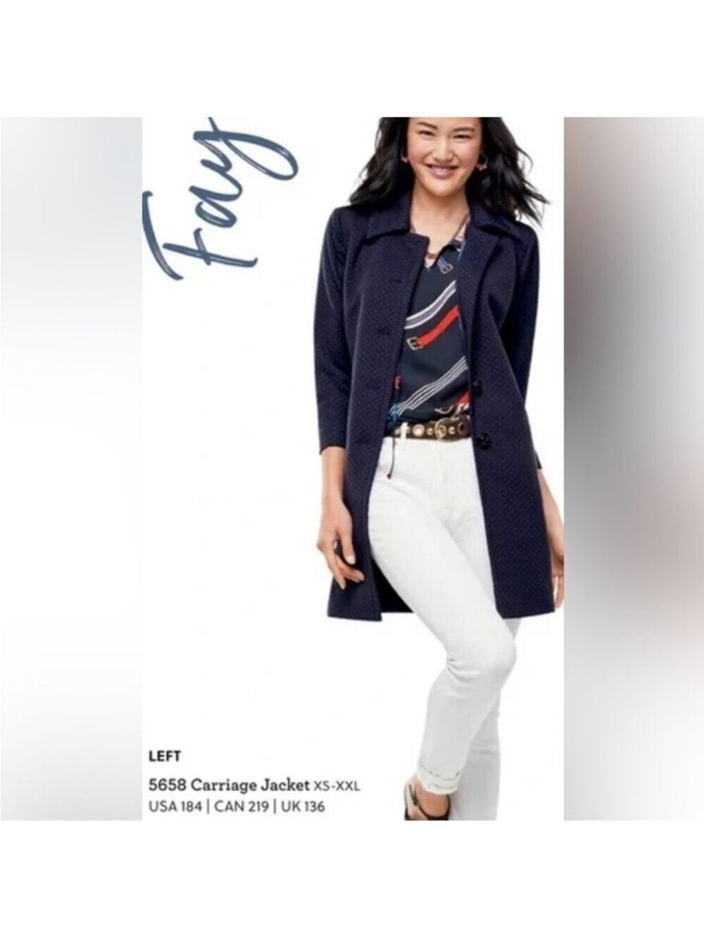 CABi Pin Dot Blazer - Sz Large Navy